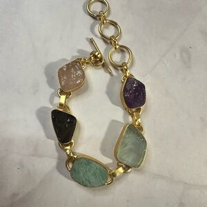 Elegant Multi-Stone Gold Bracelet